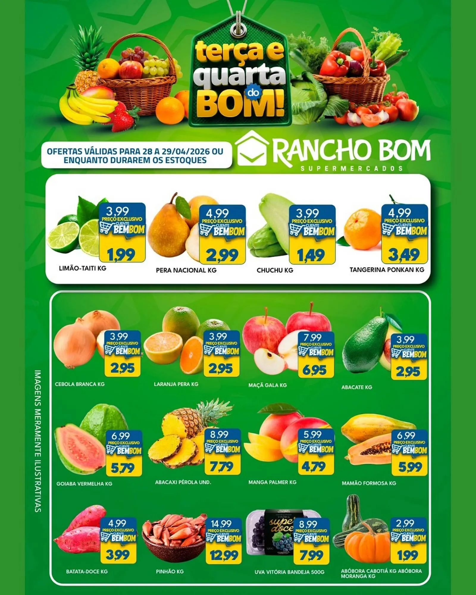 Encarte de Catálogo Rancho Bom Supermercados 28 de abril até 29 de abril 2026 - Pagina 1