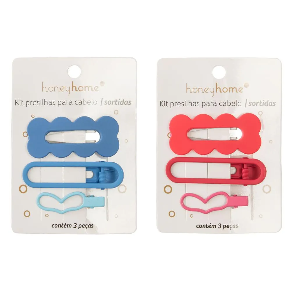 Kit 3 Presilhas de Cabelo Ferro Sortido LM2812 - honeyhome