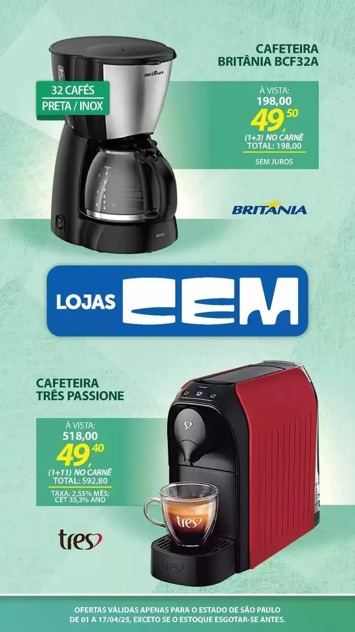 Encarte de Encarte Lojas Cem 3 de abril até 17 de abril 2025 - Pagina 71