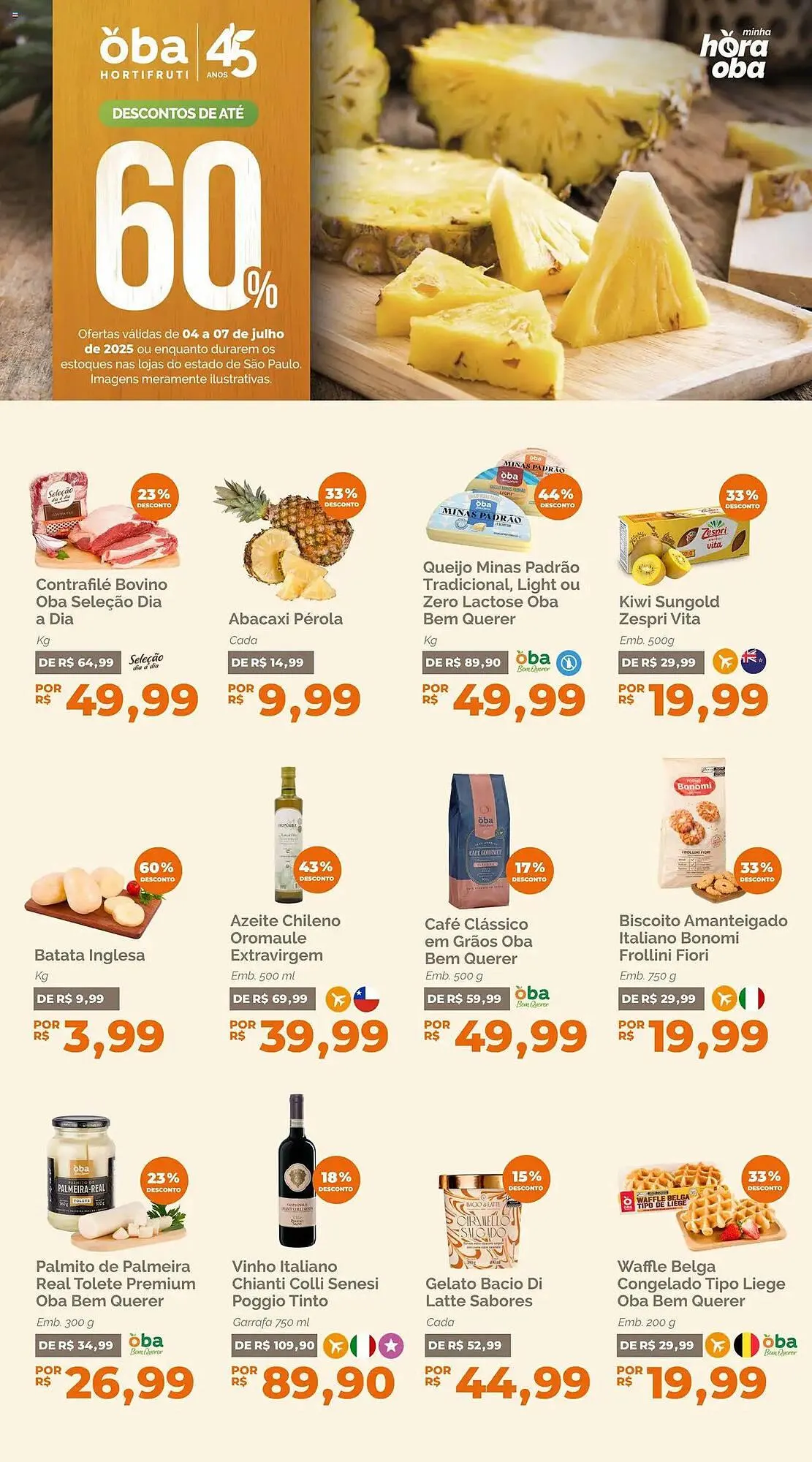 Encarte de Catálogo Oba Hortifruti 4 de julho até 7 de julho 2025 - Pagina 1