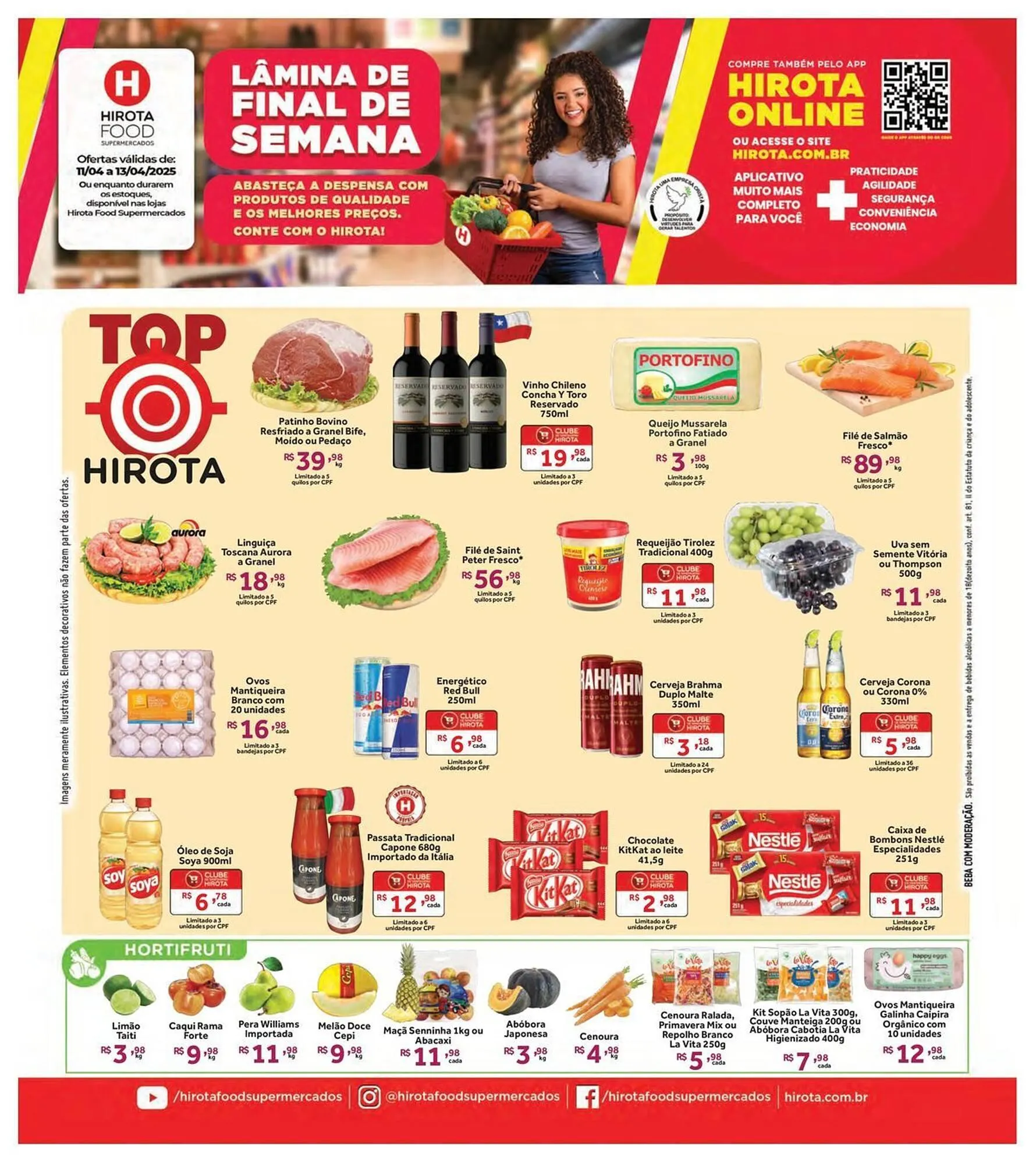 Encarte de Catálogo Hirota Food Supermercado 11 de abril até 13 de abril 2025 - Pagina 1