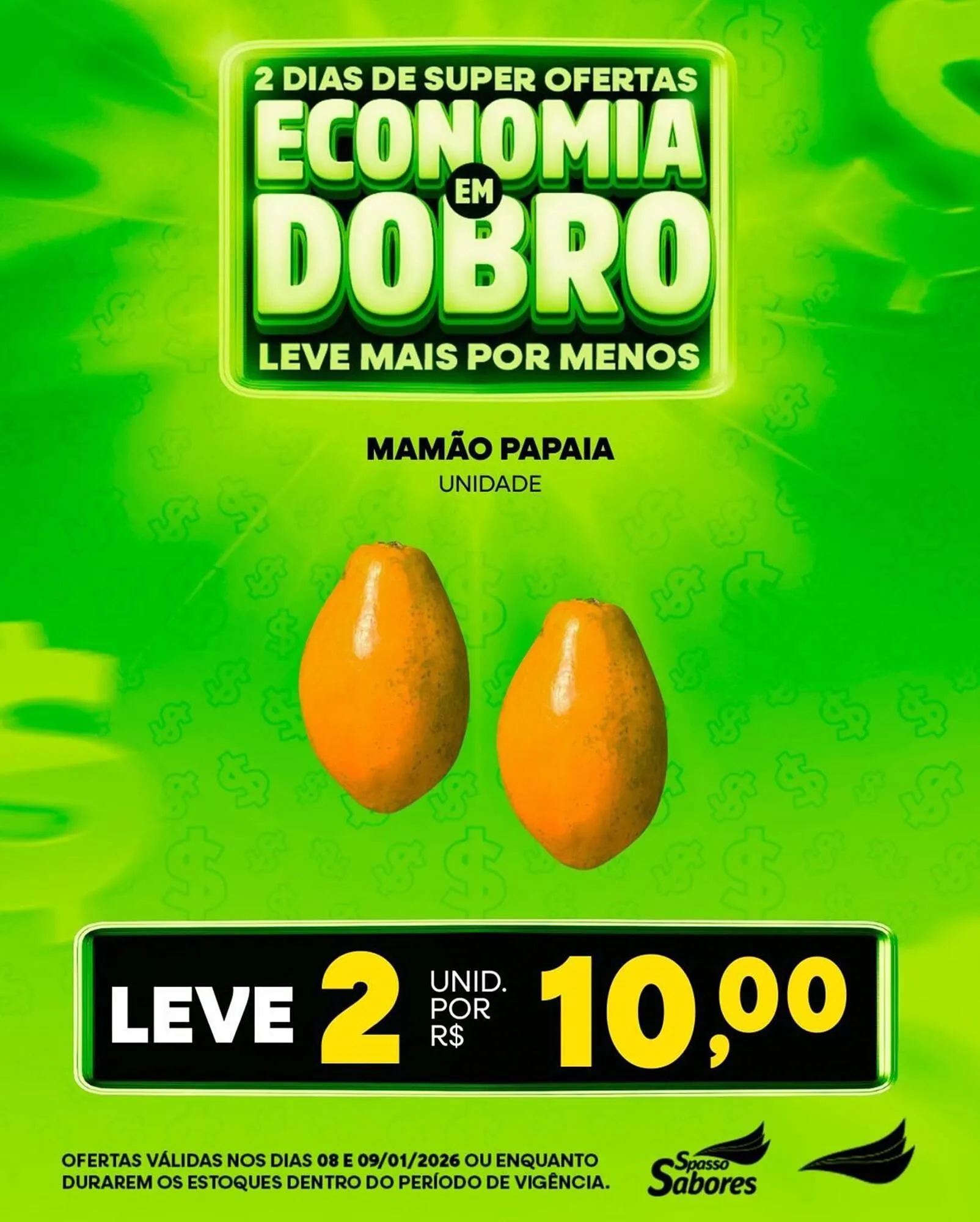 Encarte de Folheto Spasso Sabores 8 de janeiro até 9 de janeiro 2026 - Pagina 1