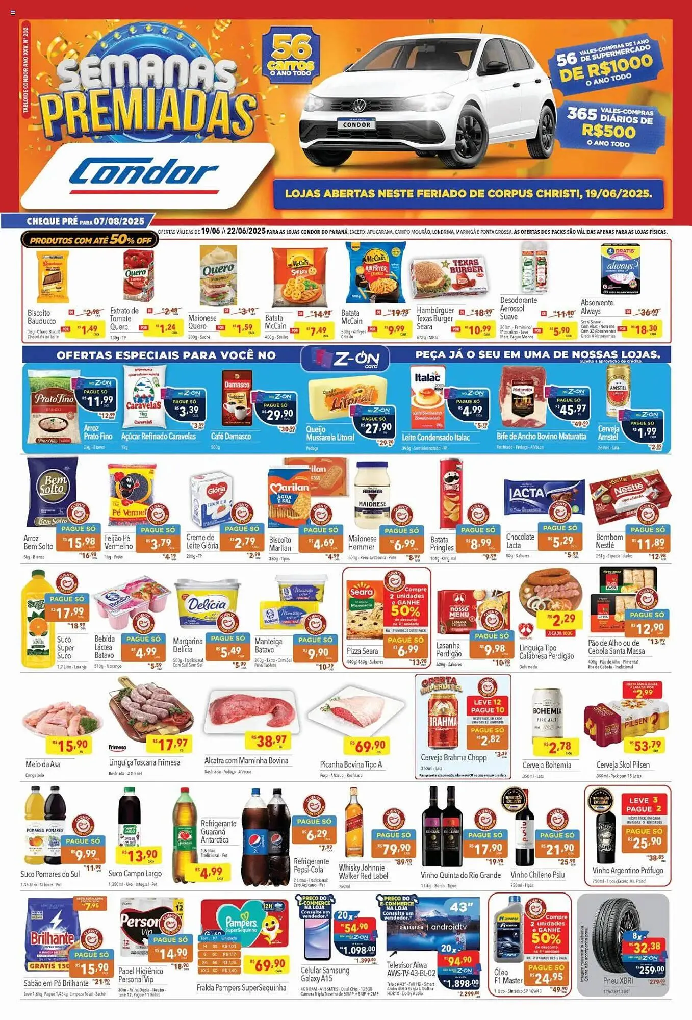 Encarte de Catálogo Supermercados Condor 19 de junho até 22 de junho 2025 - Pagina 1