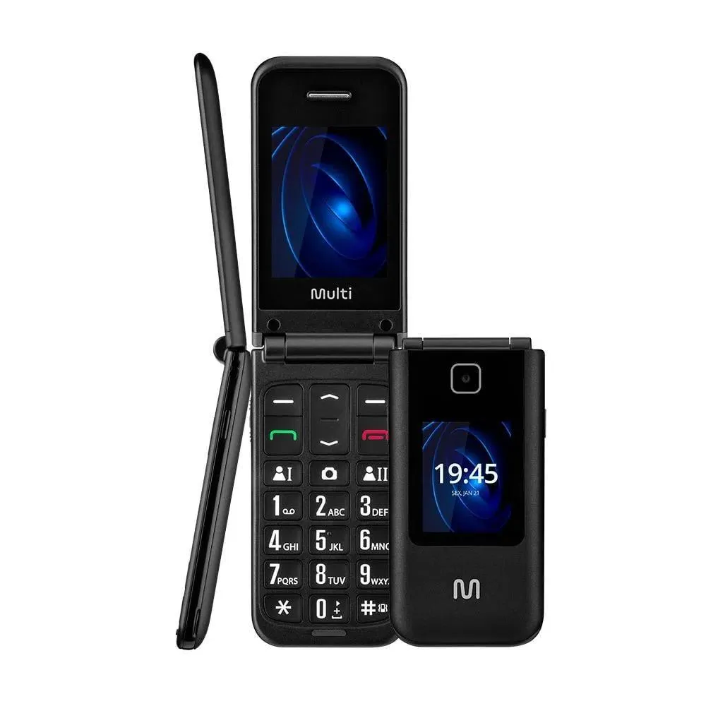 Celular Flip Vita Duo P9145 Preto , MULTILASER