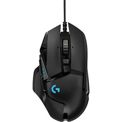 Mouse Gamer Logitech G502 HERO com RGB LIGHTSYNC, Ajustes de Peso, 11 Botões Programáveis e Sensor HERO 25K CX 1 UN