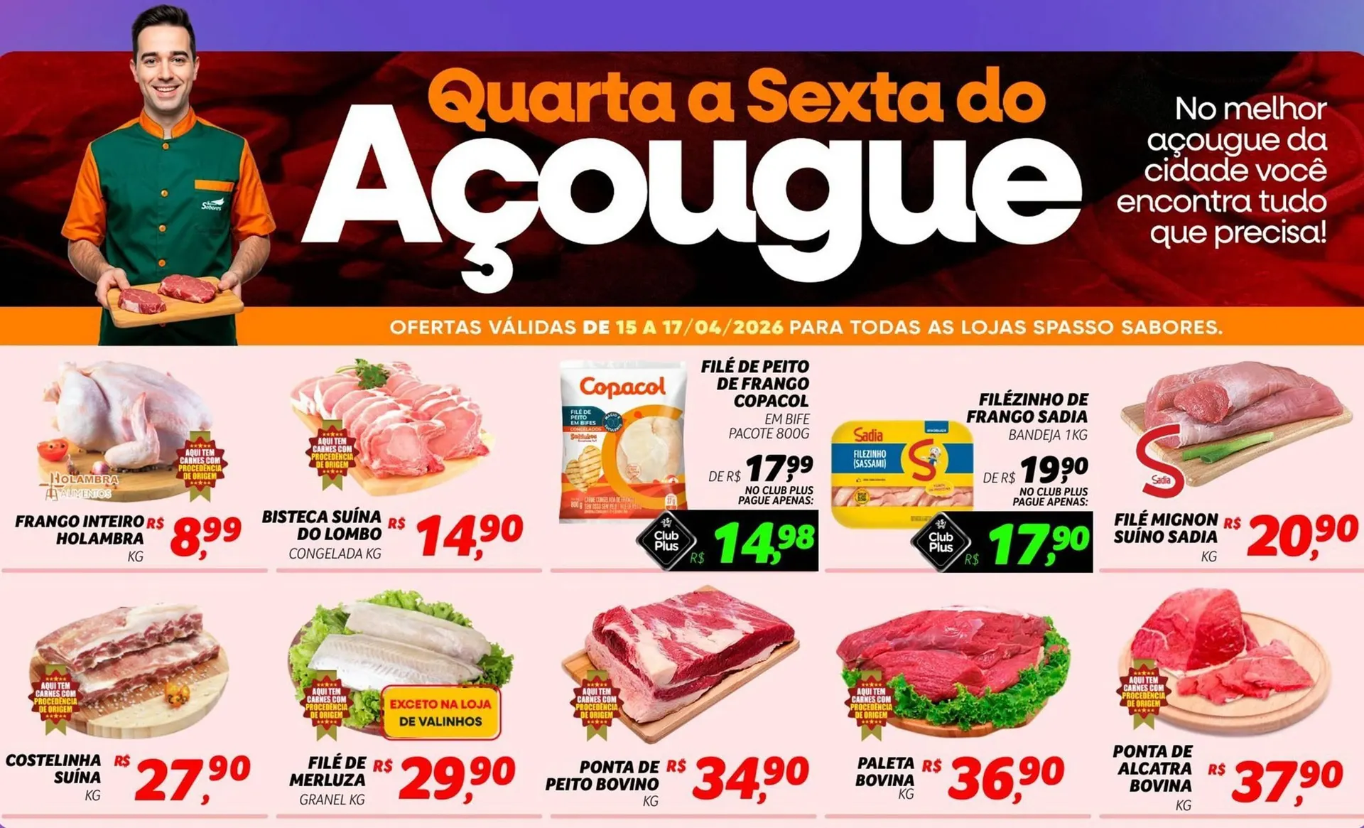 Encarte de Folheto Spasso Sabores 15 de abril até 17 de abril 2026 - Pagina 1
