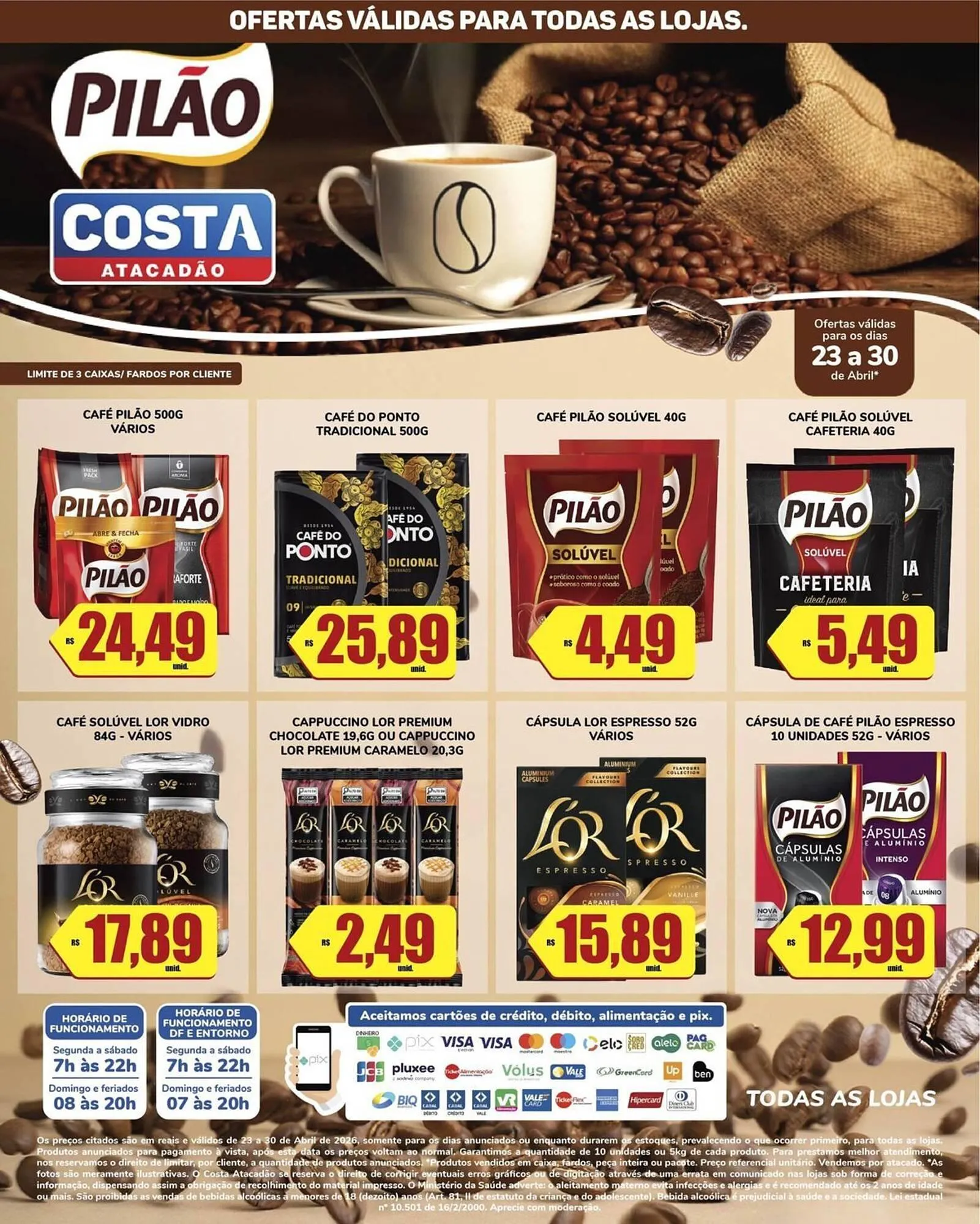 Encarte de Tabloide Costa Atacadão 23 de abril até 30 de abril 2026 - Pagina 1