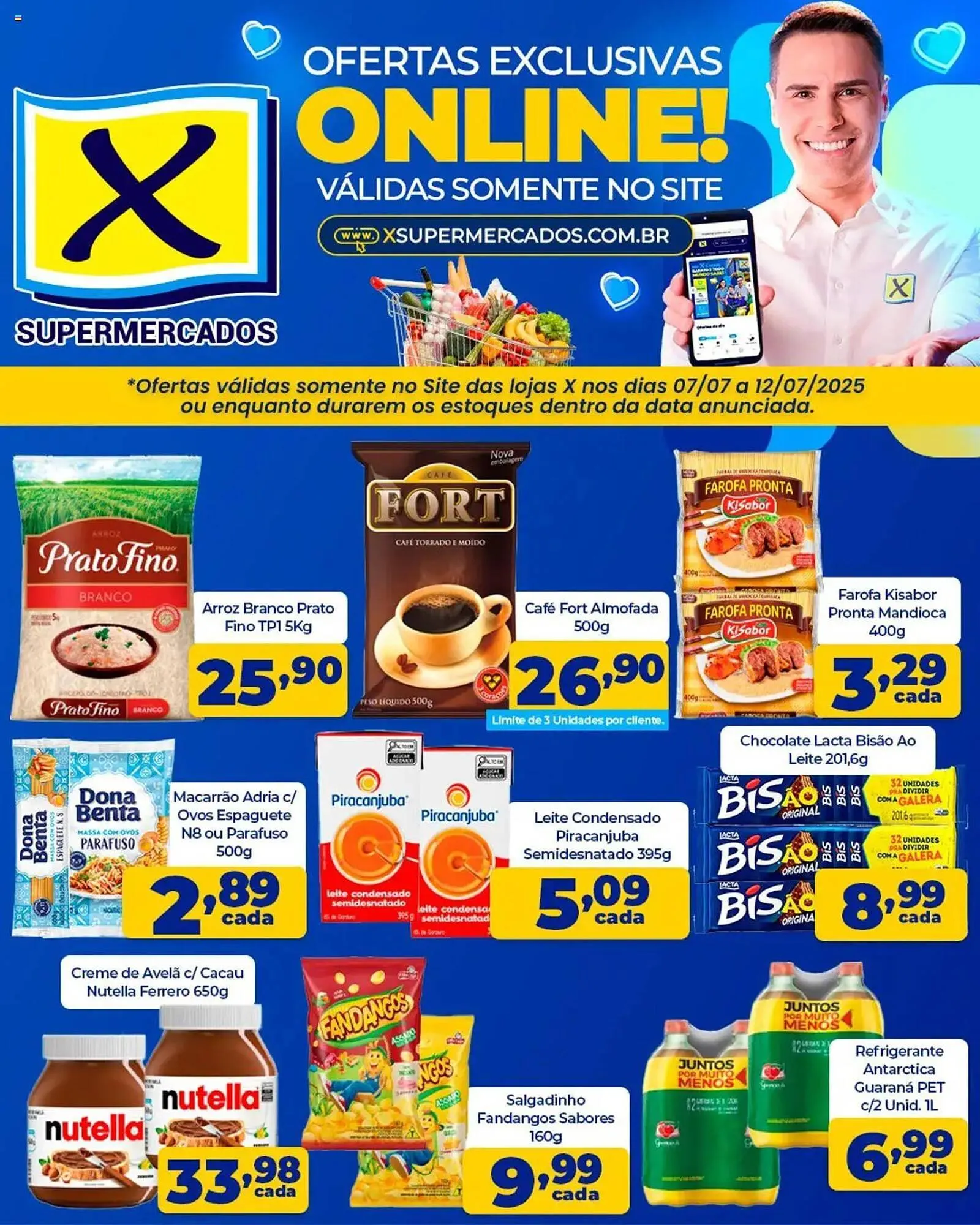 Encarte de Catálogo X Supermercados 7 de julho até 13 de julho 2025 - Pagina 1
