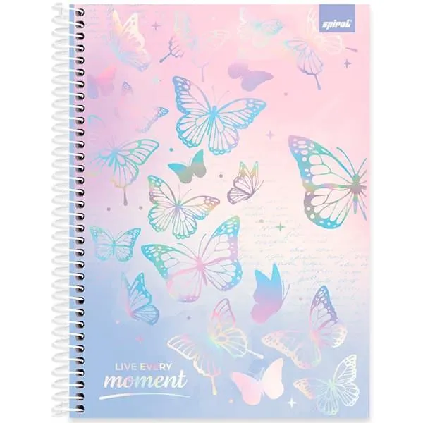 Caderno Universitário Capa Dura, 1 x 1, 80 Folhas, Flutter, 2520347, Spiral Flu - PT 1 UN
