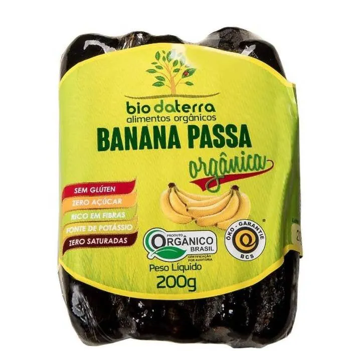 Banana Passa Biodaterra Orgânica Pacote 200g