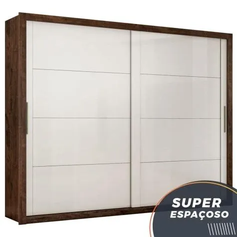Guarda Roupas Casal Imperador Zanzini Jacarandá Off White