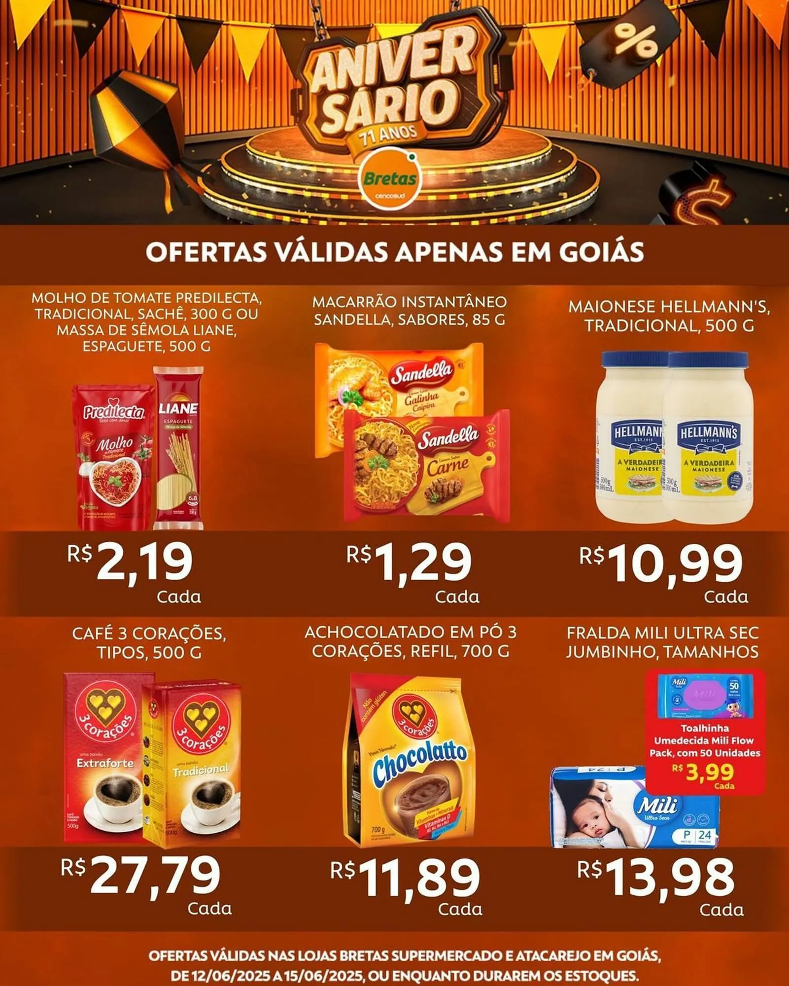 Encarte de Catálogo Supermercados Bretas 12 de junho até 15 de junho 2025 - Pagina 1