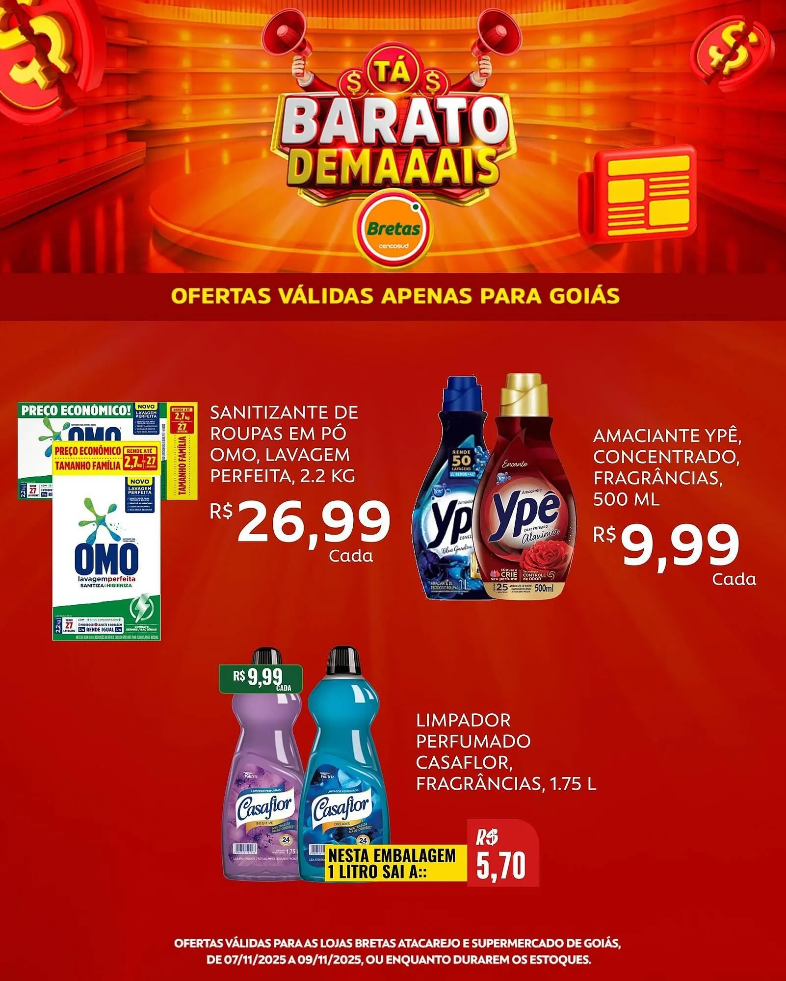 Encarte de Catálogo Supermercados Bretas 7 de novembro até 9 de novembro 2025 - Pagina 1