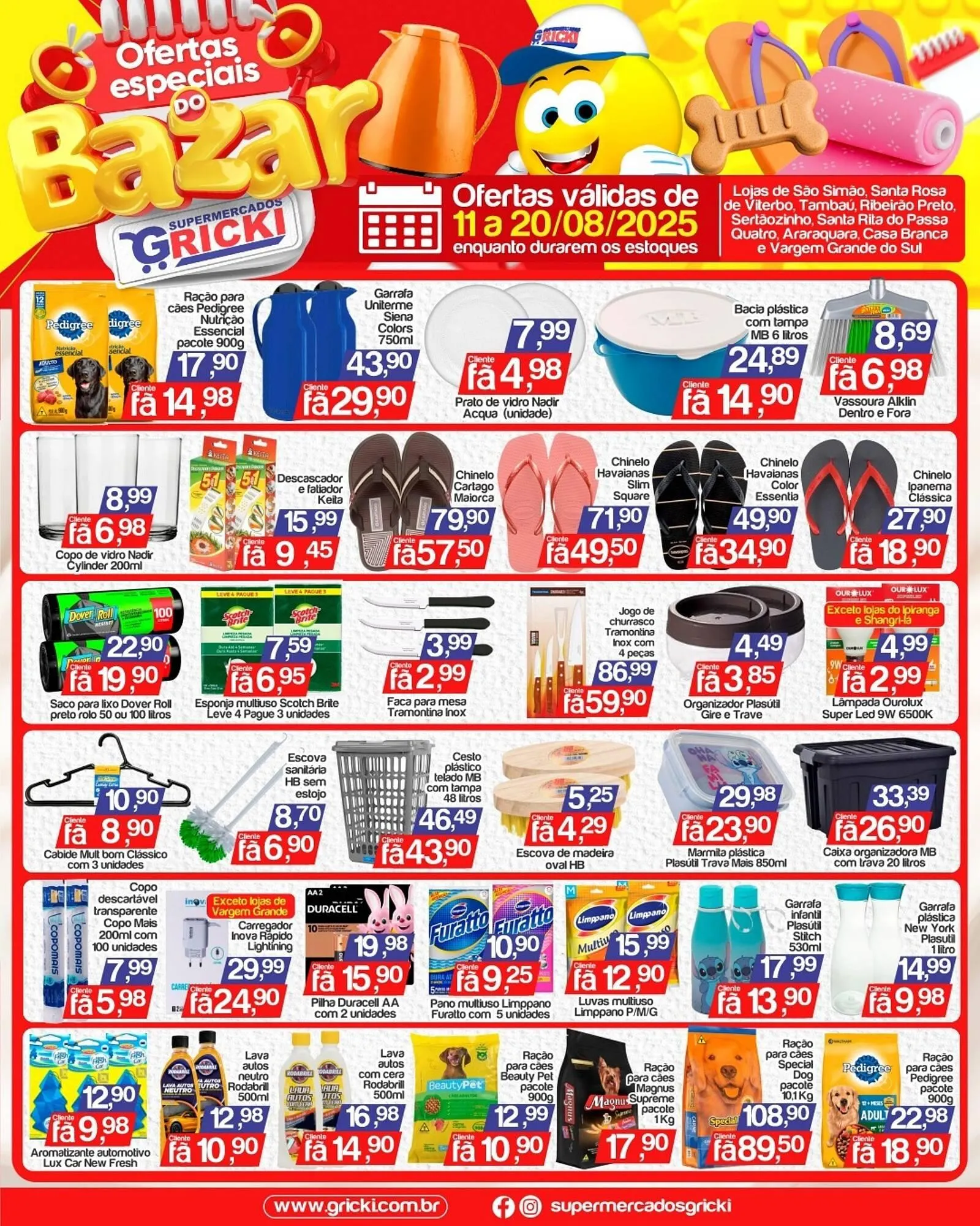 Encarte de Catálogo Supermercados Gricki 11 de agosto até 20 de agosto 2025 - Pagina 1