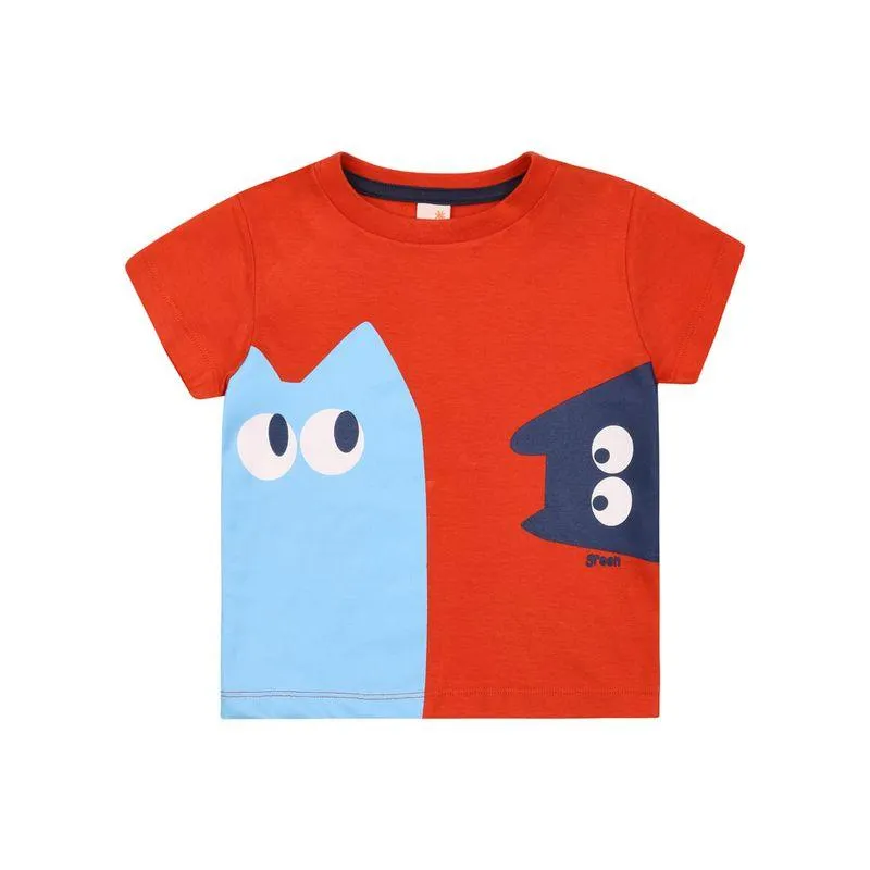 Camiseta Happy Cats Laranja Toddler