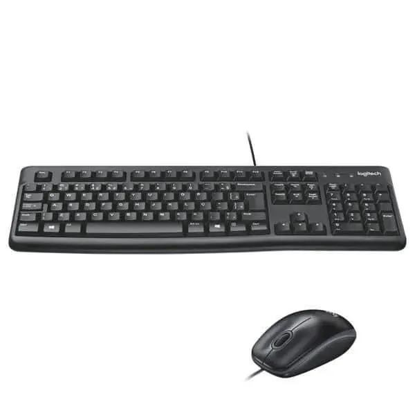 Teclado e Mouse com fio USB Logitech MK120 com Design Confortável, Durável e Resistente à Respingos, USB e Layout ABNT2 CX 1 UN