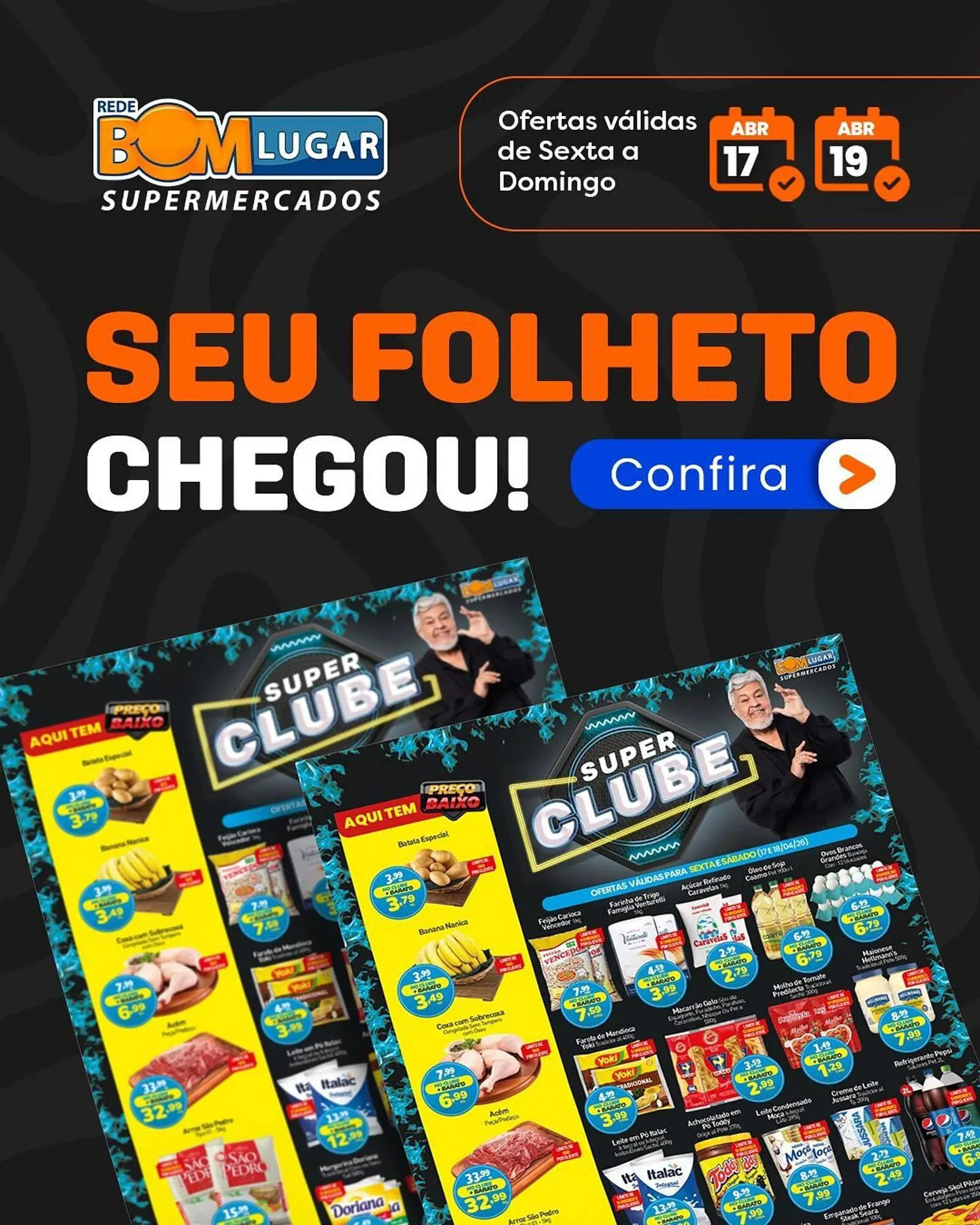 Encarte de Folheto Rede Bom Lugar 17 de abril até 19 de abril 2026 - Pagina 1