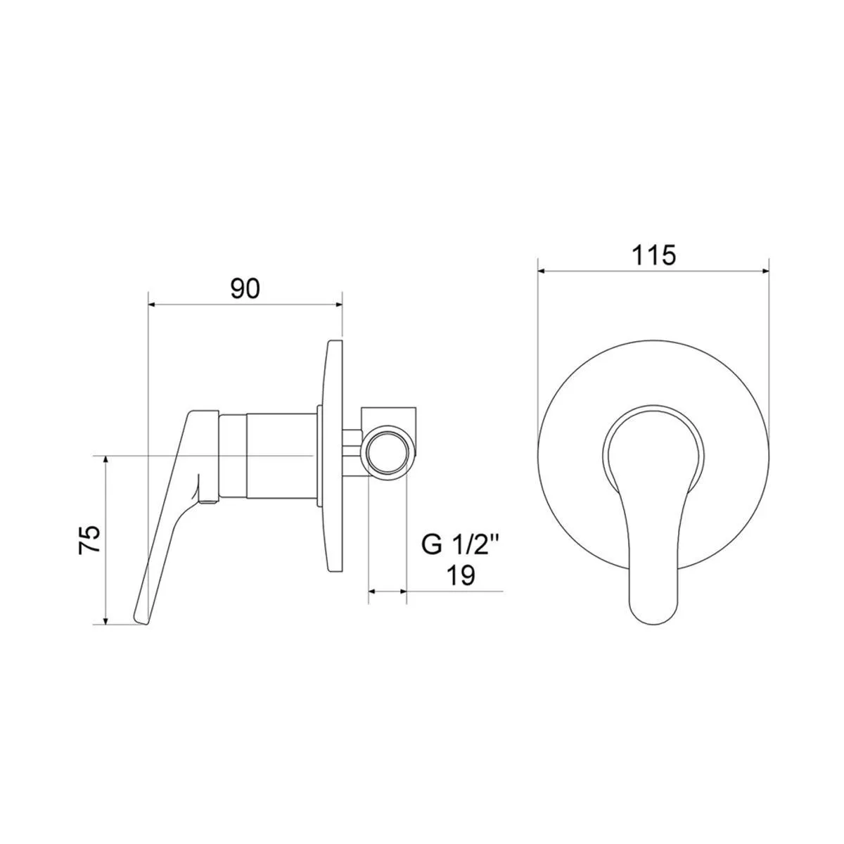 Monocomando de Parede Para Chuveiro Meber Cromado 2991 C 55 P239108