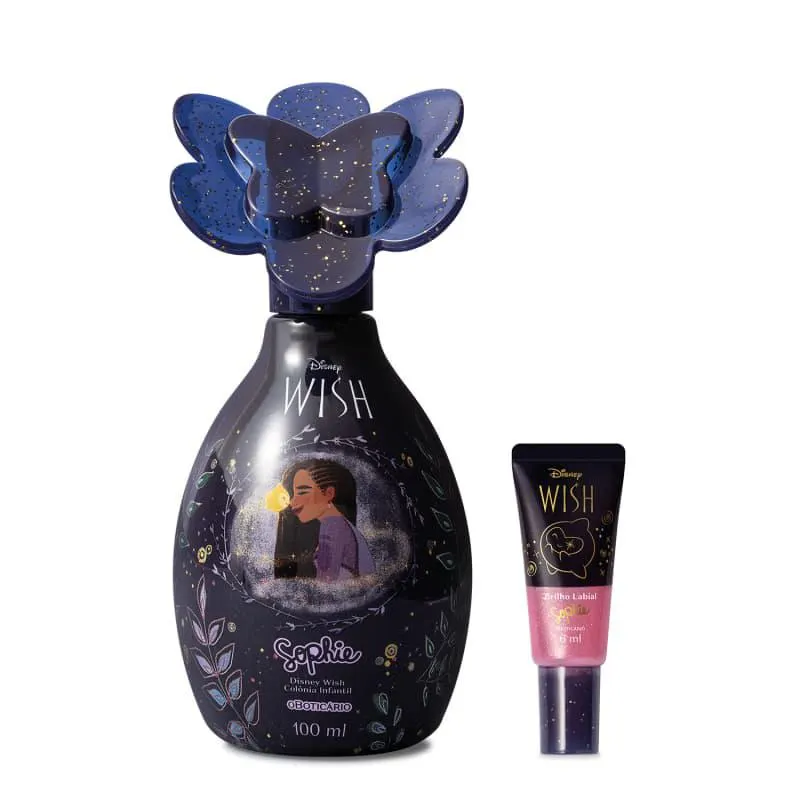 Combo Sophie Disney Wish: Colônia Infantil 100ml + Brilho Labial 6ml