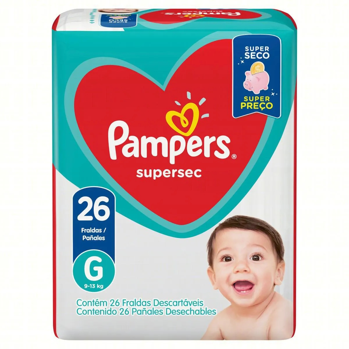 Fralda Infantil Tamanho G Pacote 26 unidades - Pampers/Supersec