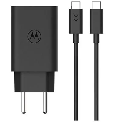 Carregador de Parede Motorola Turbo Power 68W Com Cabo UBC-C/USB-C de Alta Potência Preto