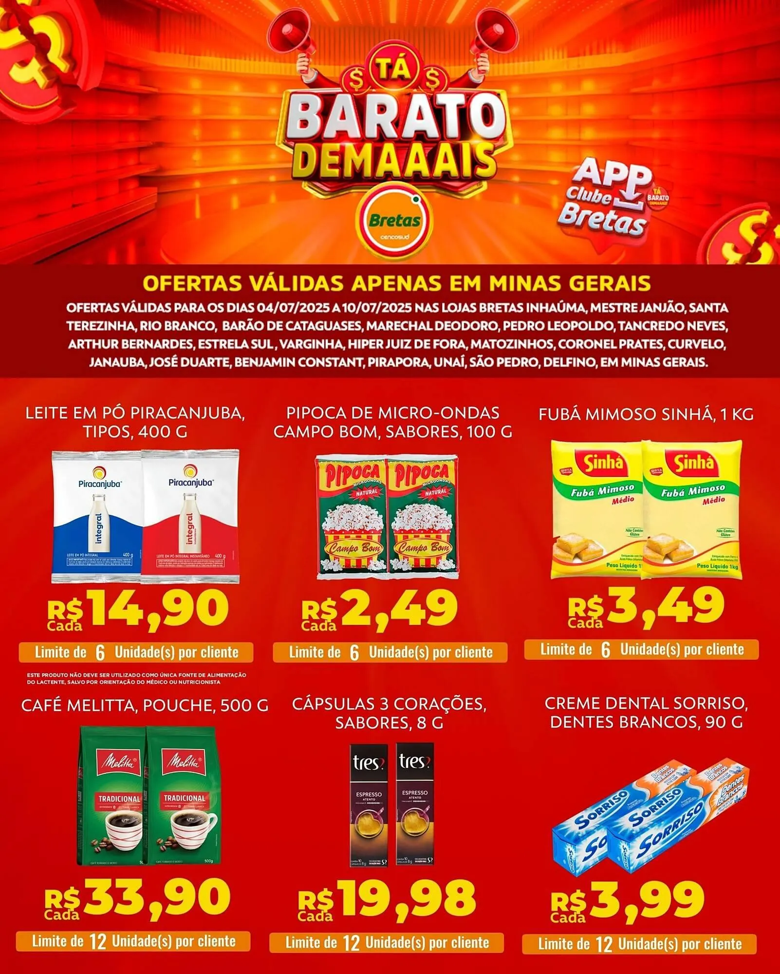 Encarte de Catálogo Supermercados Bretas 4 de julho até 10 de julho 2025 - Pagina 3