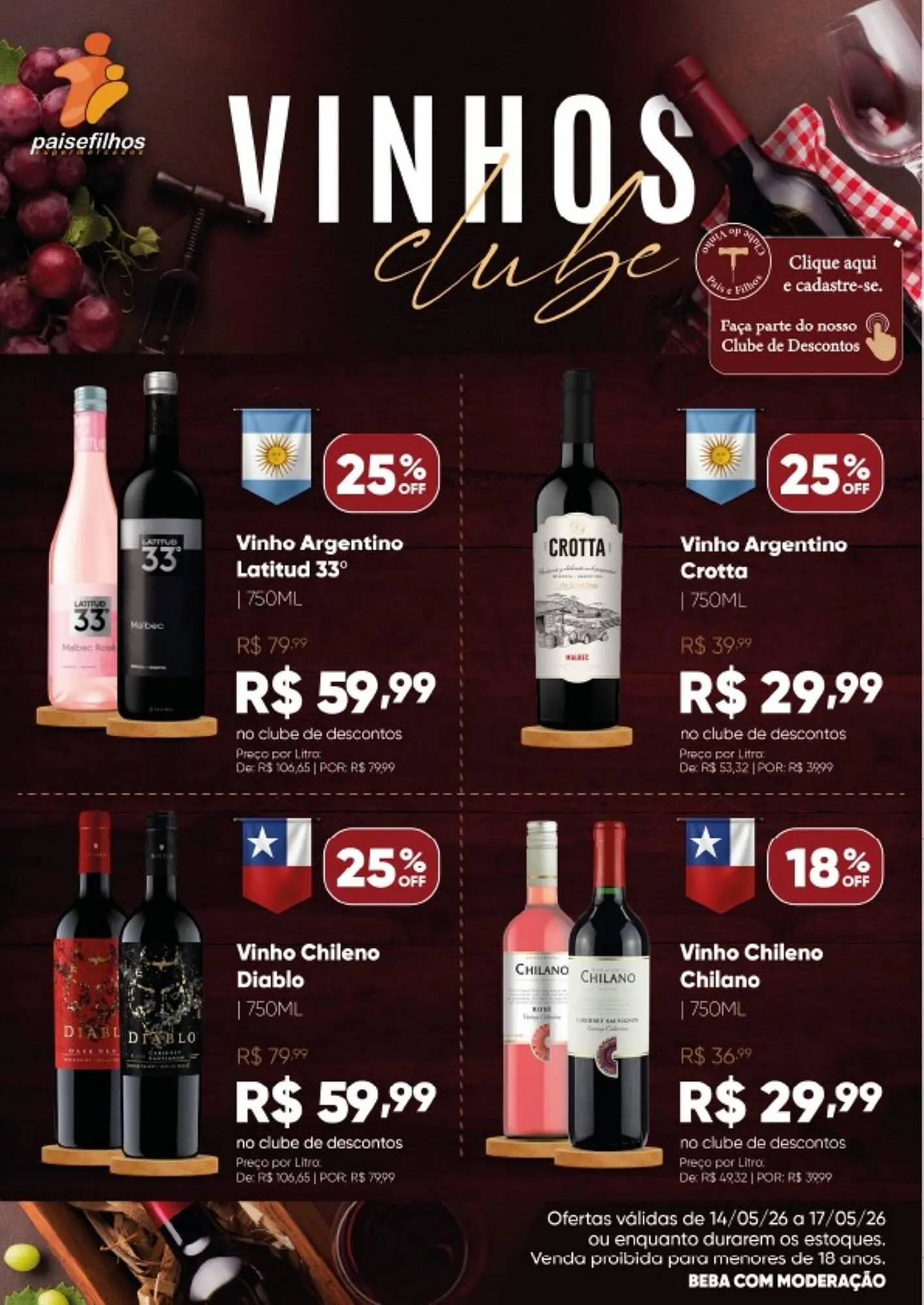 Encarte de Catálogo Pais e Filhos Supermercados 14 de maio até 17 de maio 2026 - Pagina 1