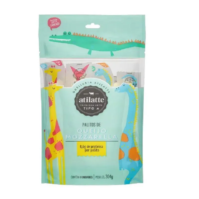 Queijo Muçarela Em Palito Infantil Atilatte 304g