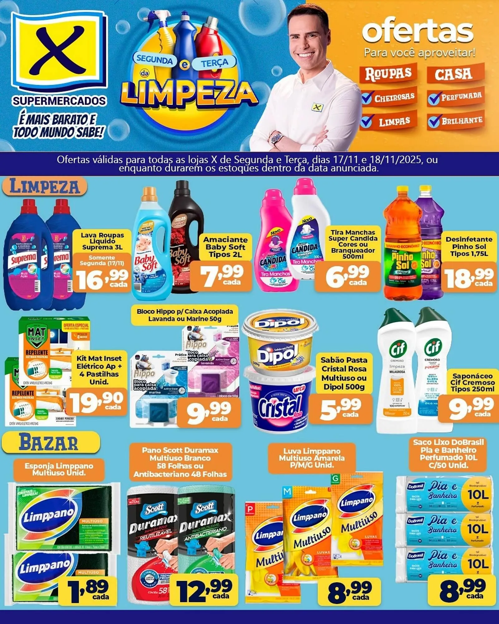 Encarte de Folheto X Supermercados 17 de novembro até 18 de novembro 2025 - Pagina 1