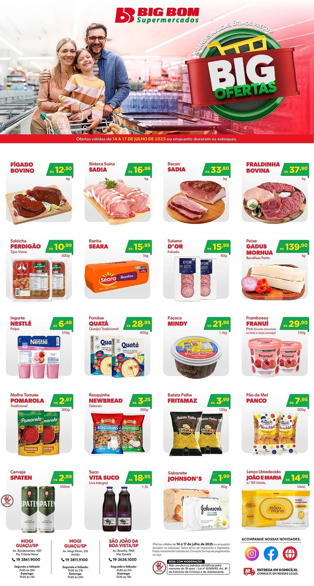 Encarte de Catálogo Big Bom Supermercados 14 de julho até 17 de julho 2025 - Pagina 1