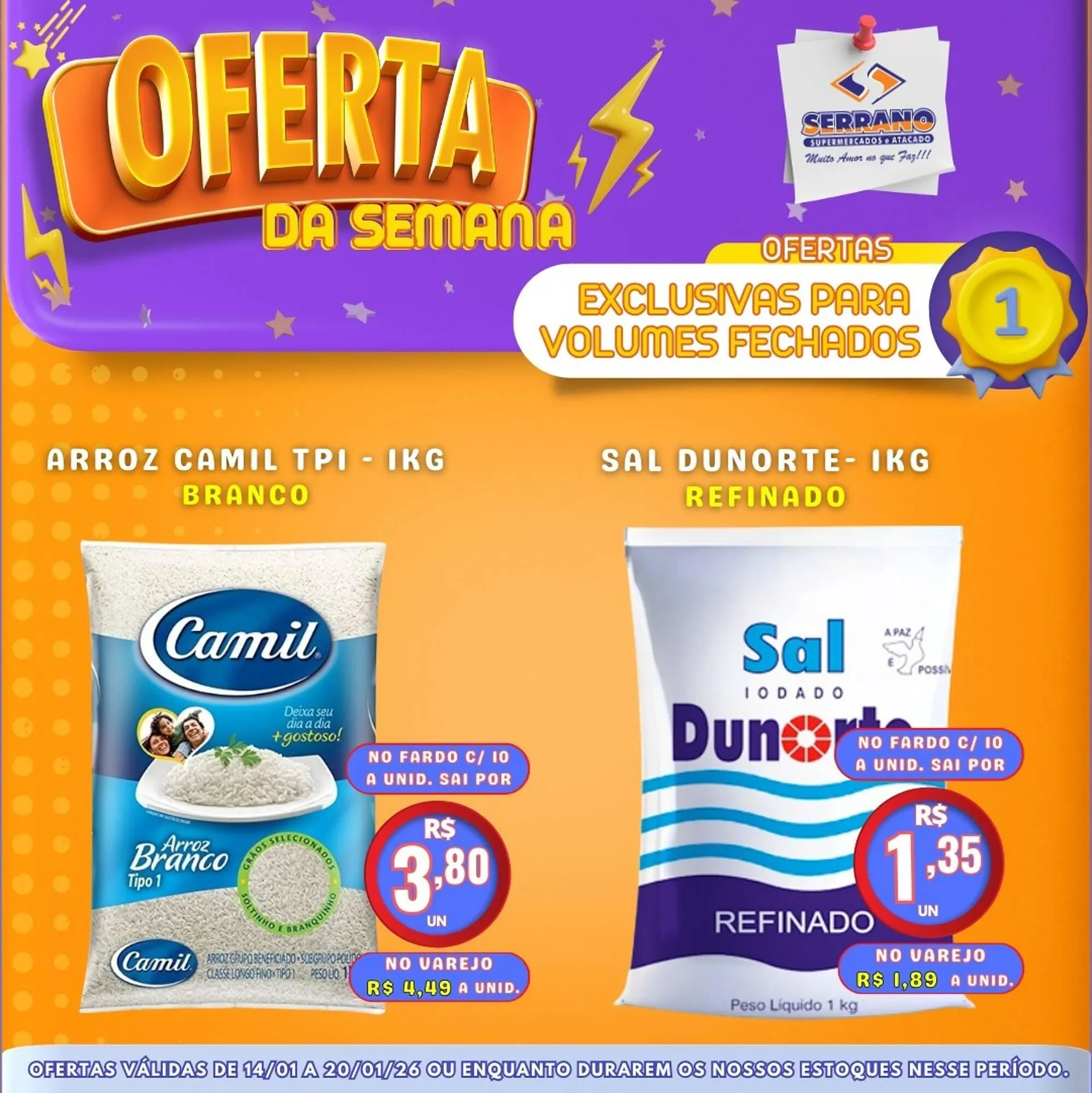 Encarte de Catálogo Serrano Supermercado 14 de janeiro até 20 de janeiro 2026 - Pagina 1
