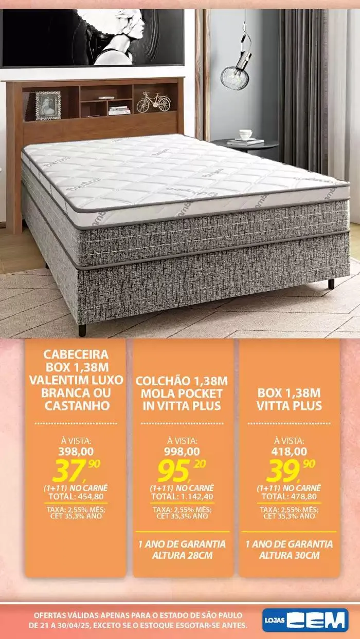 Encarte de Encarte Lojas Cem 18 de abril até 30 de abril 2025 - Pagina 100