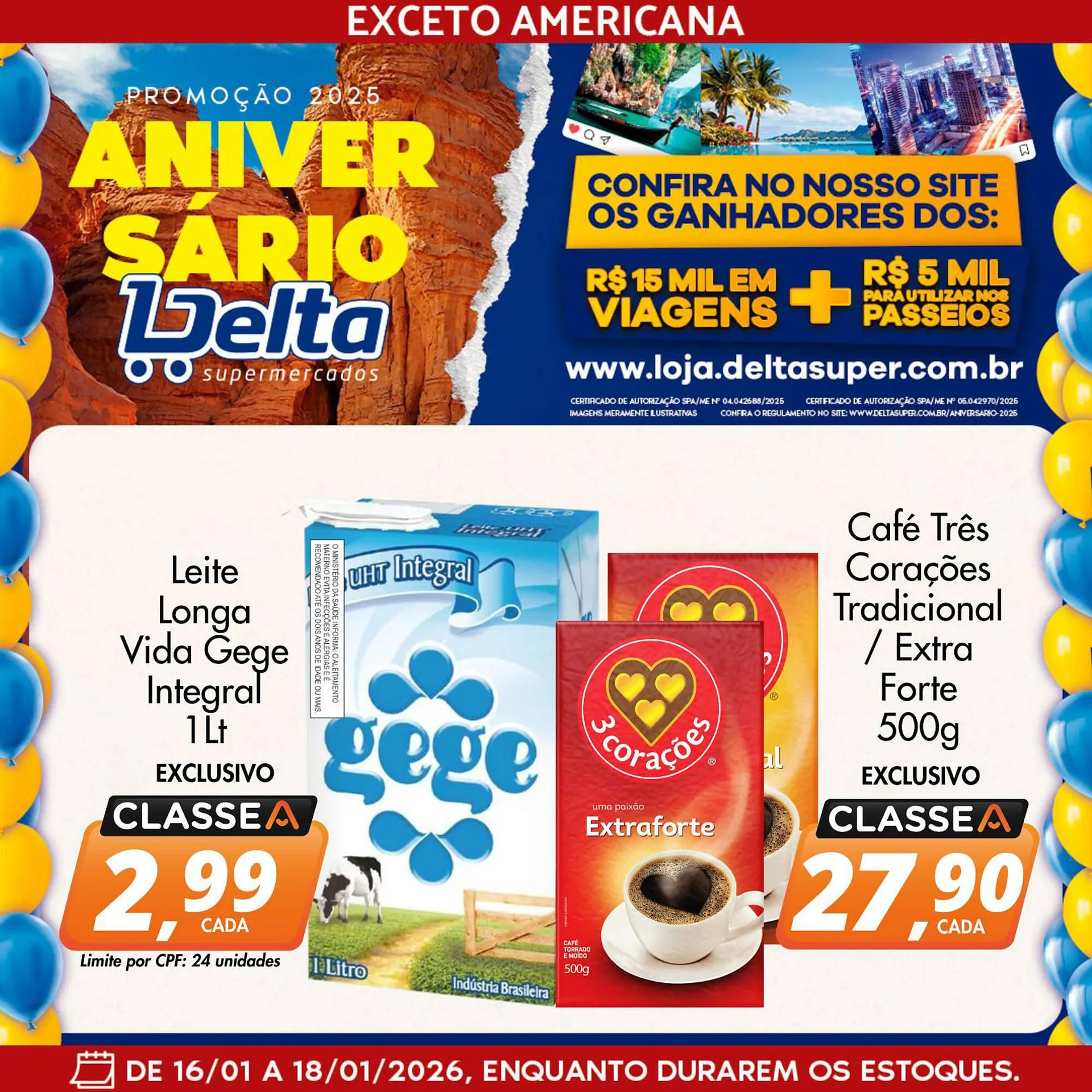 Encarte de Catálogo Delta Supermercados 16 de janeiro até 18 de janeiro 2026 - Pagina 1