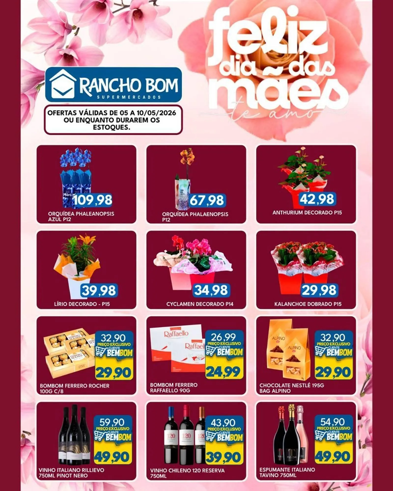 Encarte de Catálogo Rancho Bom Supermercados 5 de maio até 10 de maio 2026 - Pagina 1