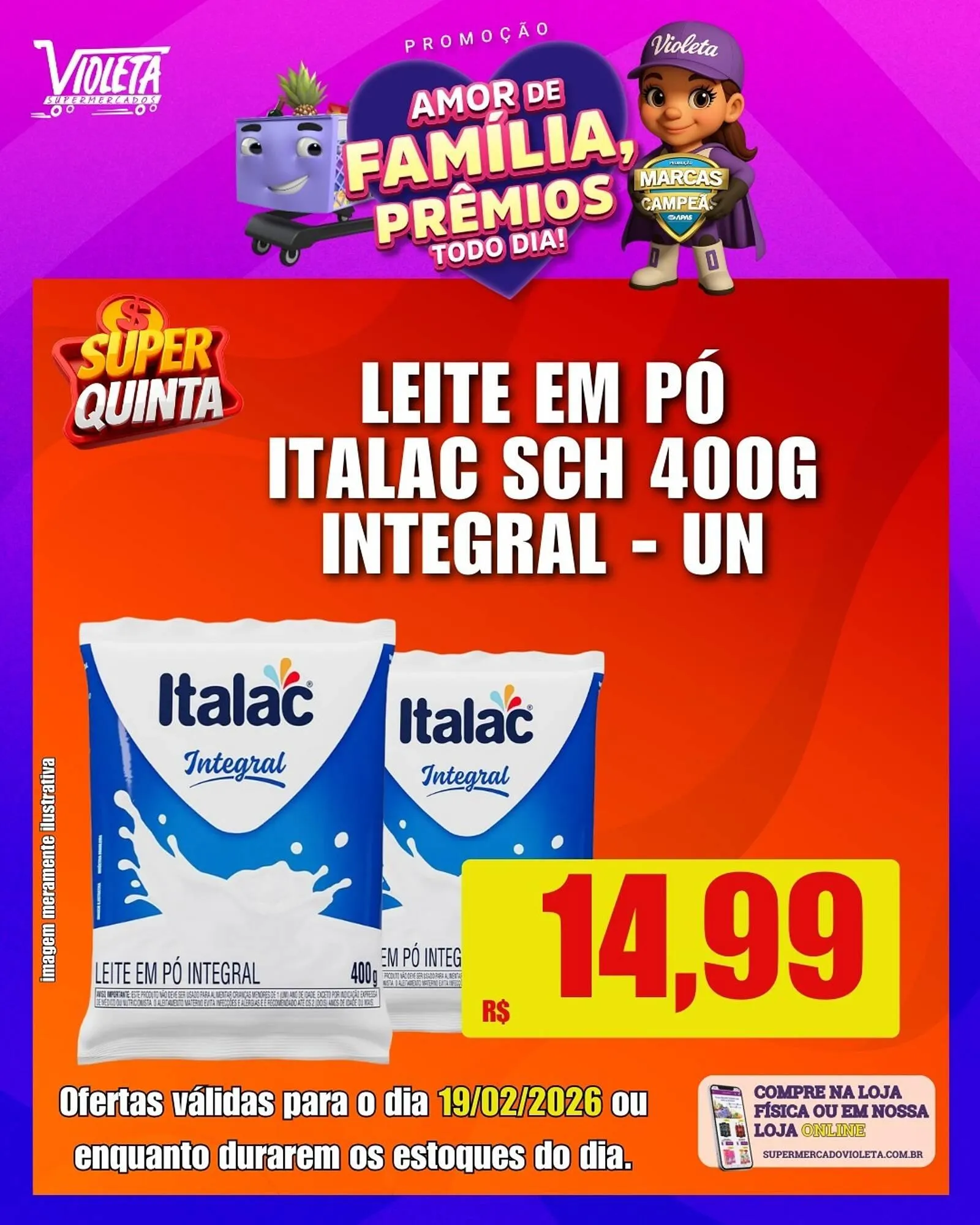 Encarte de Catálogo Violeta Supermercados 18 de fevereiro até 19 de fevereiro 2026 - Pagina 2
