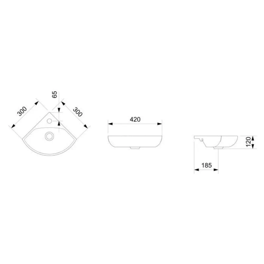 Lavatório Suspenso Canto P 42x34,5cm Branco Incepa