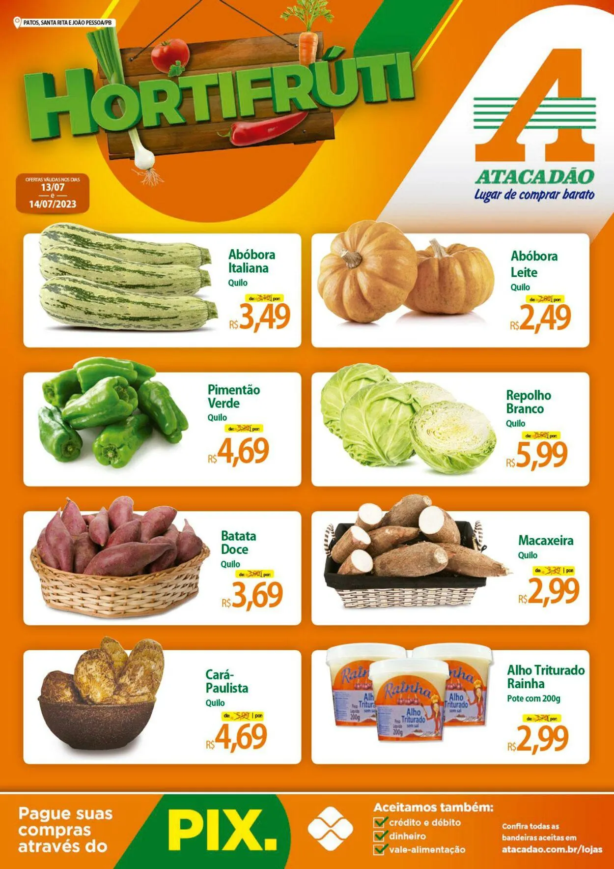 Encarte de Atacadão - PB - João Pessoa, Patos e Santa Rita 13 de julho até 14 de julho 2023 - Pagina 1