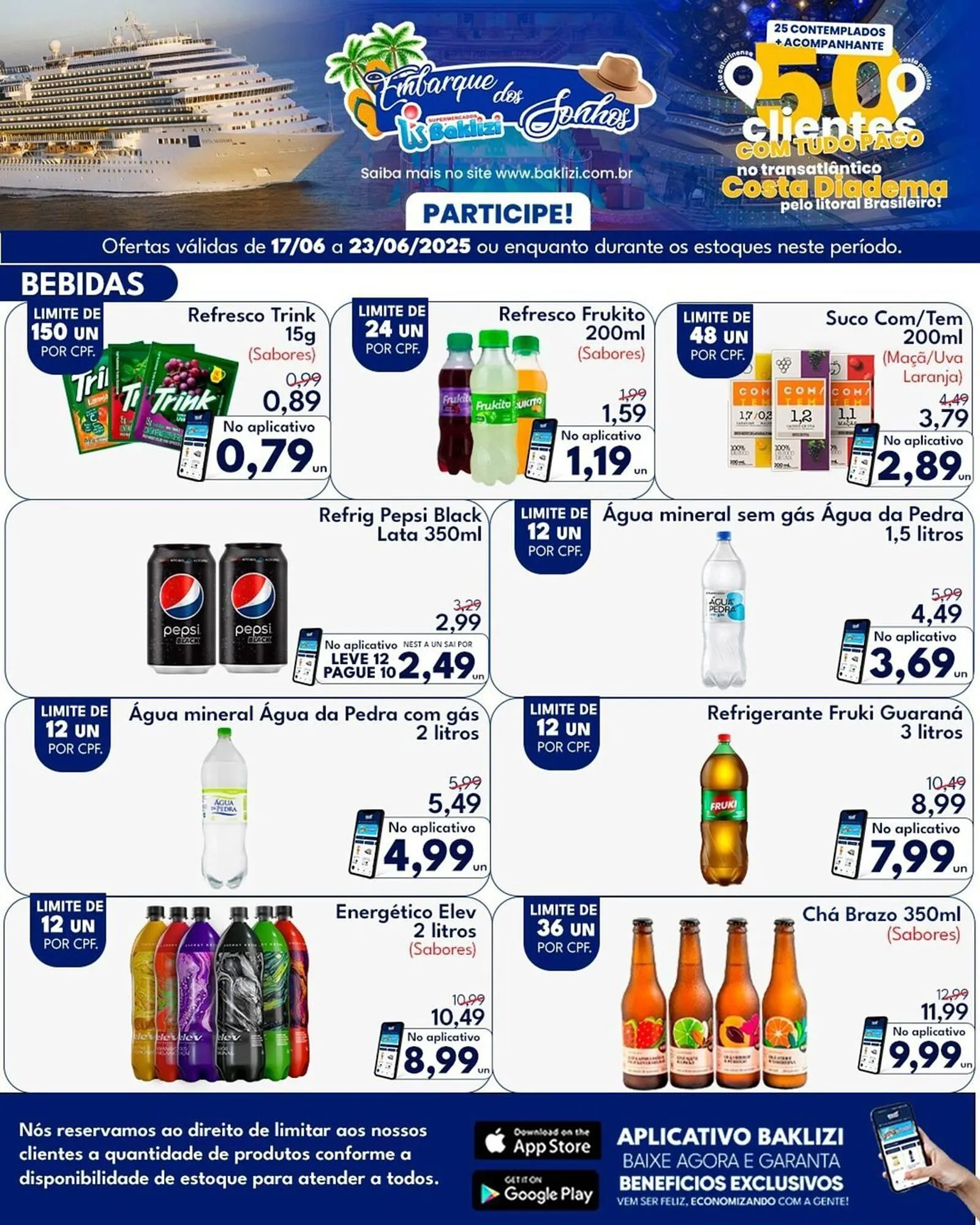 Encarte de Catálogo Supermercados Baklizi 17 de junho até 23 de junho 2025 - Pagina 1