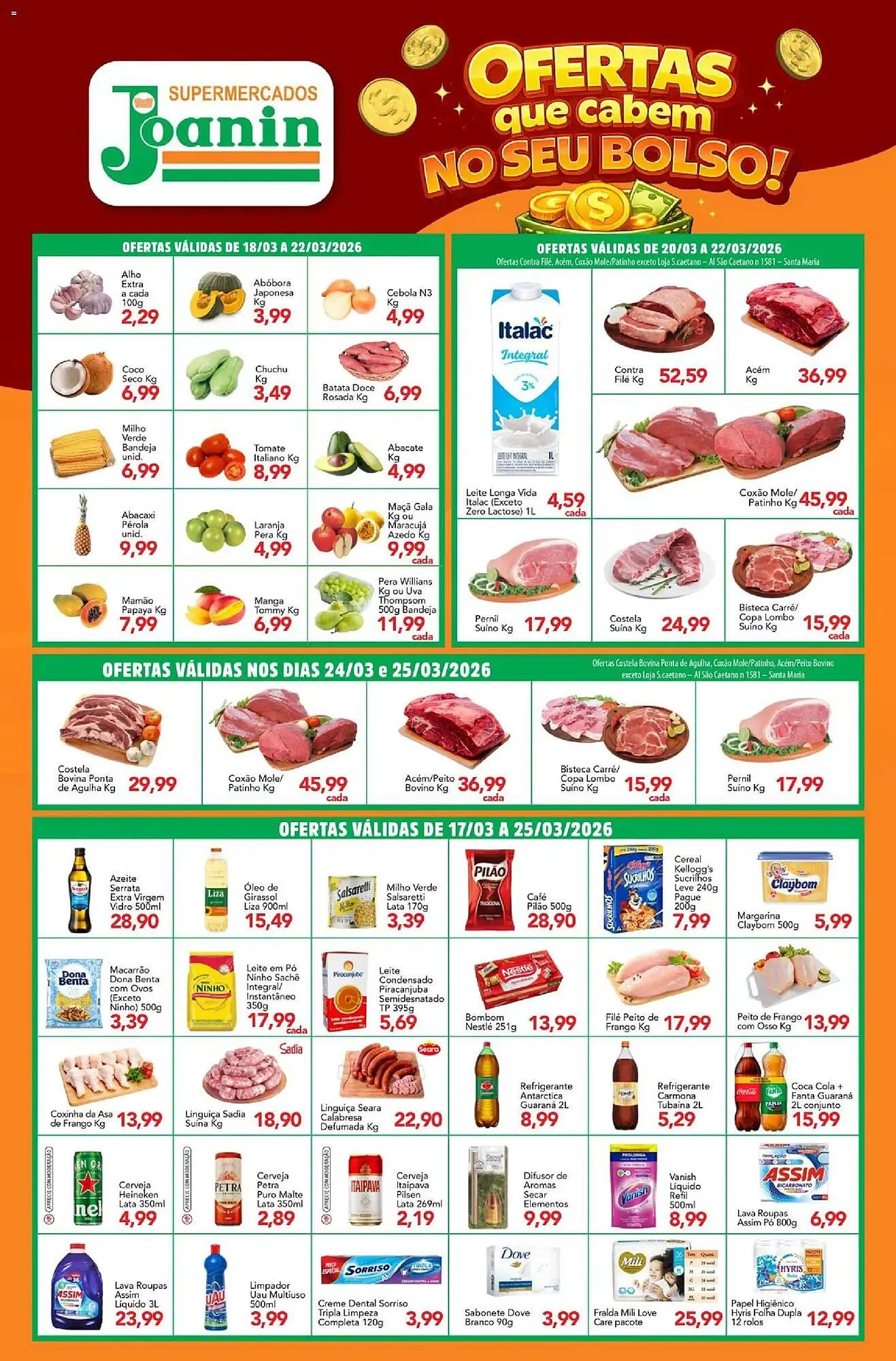 Encarte de Catálogo Supermercados Joanin 17 de março até 25 de março 2026 - Pagina 1