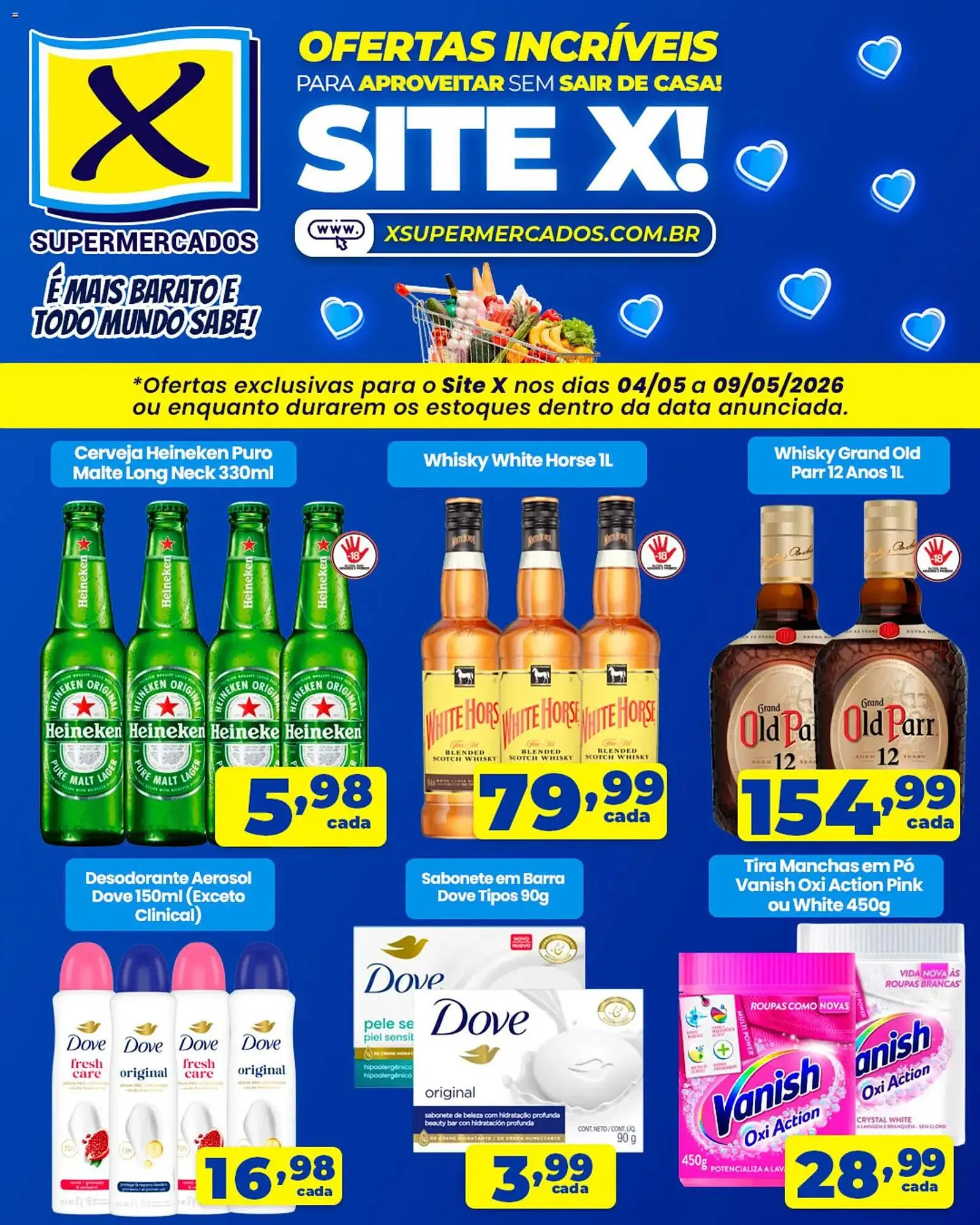 Encarte de Folheto X Supermercados 4 de maio até 9 de maio 2026 - Pagina 1