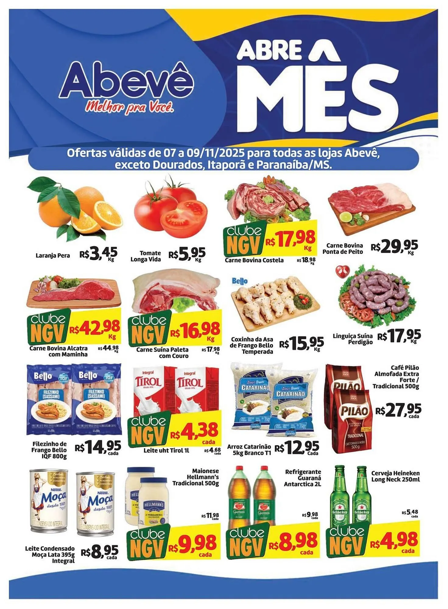 Encarte de Catálogo Abevê Supermercados 7 de novembro até 9 de novembro 2025 - Pagina 1