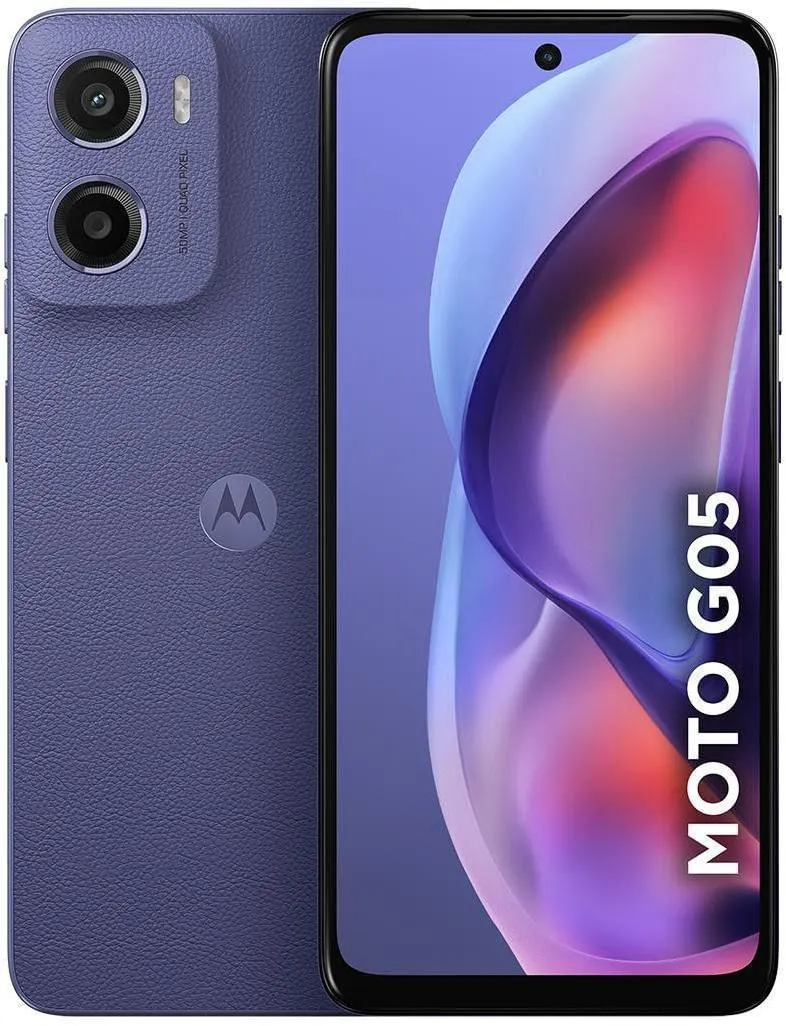Smartphone / Telefone Celular Motorola Moto G05 128GB 12GB (4GB RAM +8GB Ram Boost) Câmera 50MP com AI Bateria de 5200 MAH Tela 6.7" Violeta