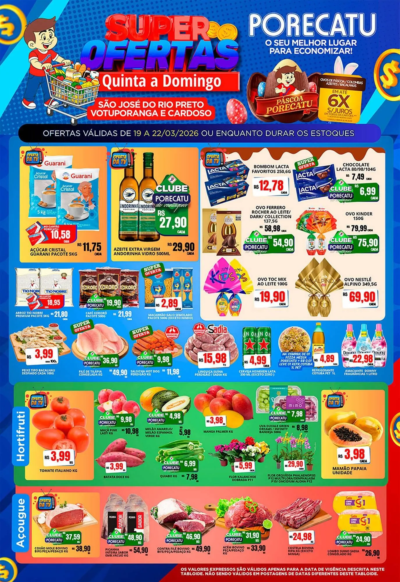 Encarte de Catálogo Supermercado Porecatu 19 de março até 22 de março 2026 - Pagina 1