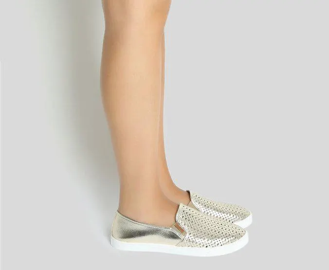 Tênis Slip On Dourado Ana