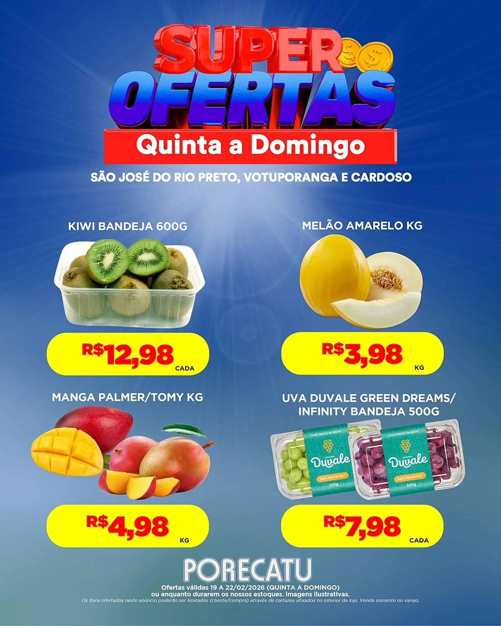 Encarte de Catálogo Supermercado Porecatu 19 de fevereiro até 22 de fevereiro 2026 - Pagina 4