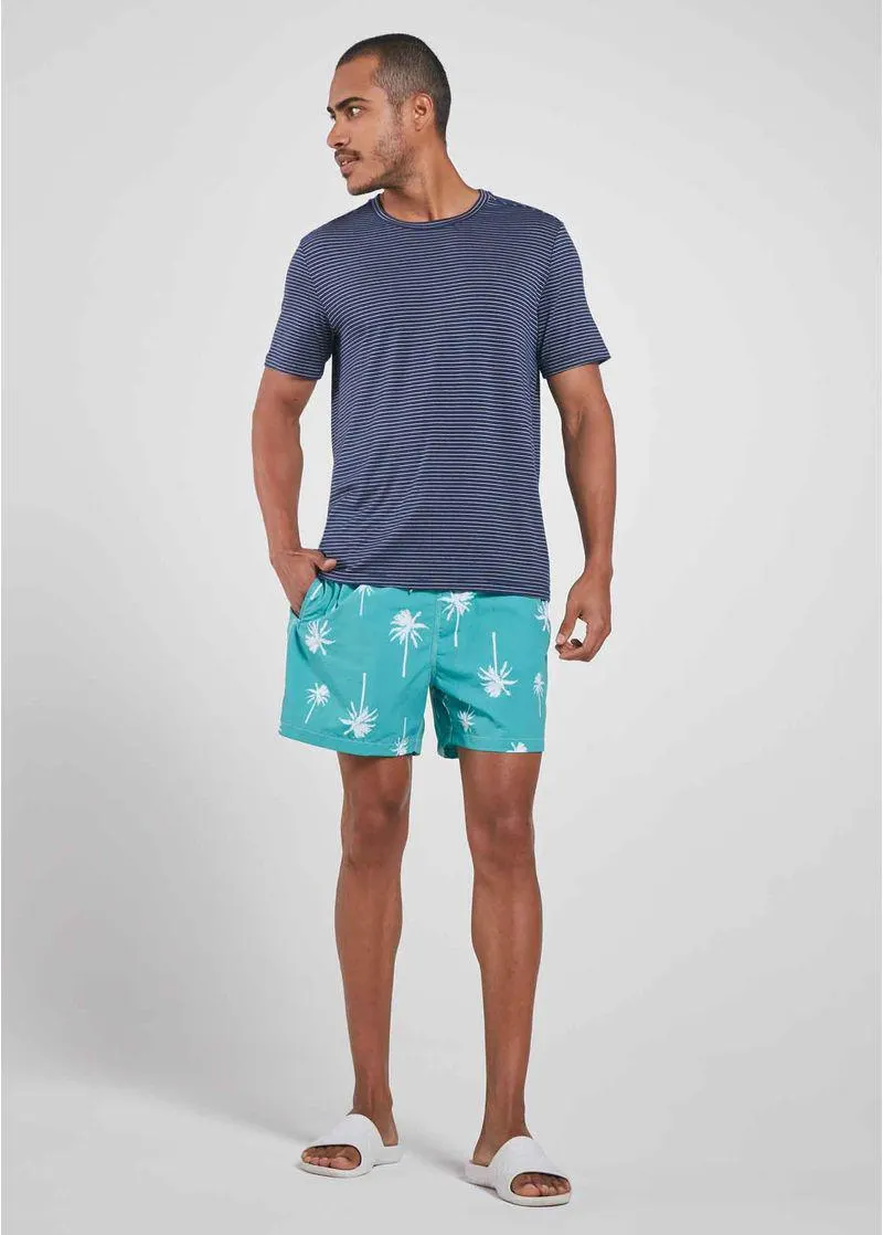 Shorts Masculino Beach Médio Estampado