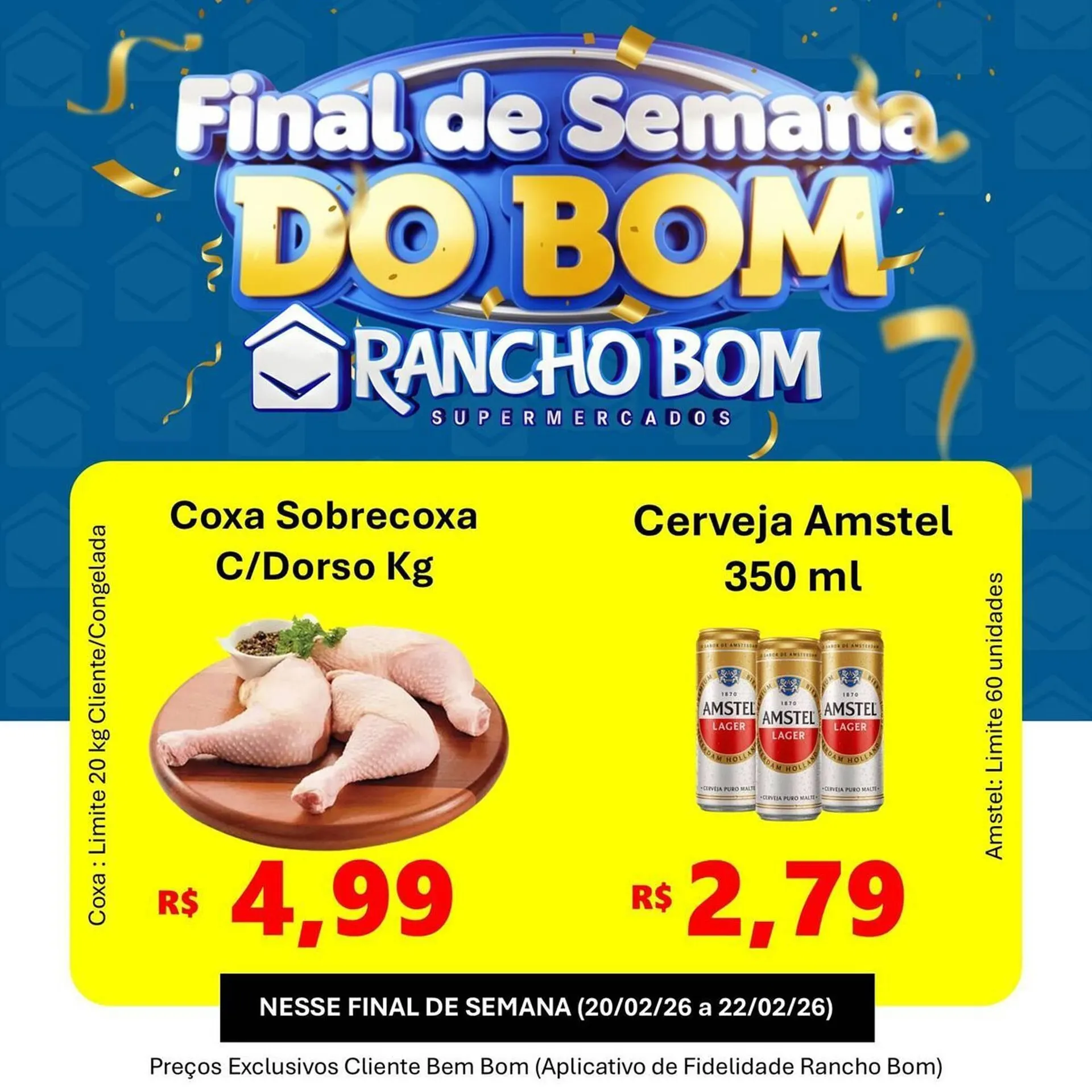 Encarte de Catálogo Rancho Bom Supermercados 20 de fevereiro até 22 de fevereiro 2026 - Pagina 1