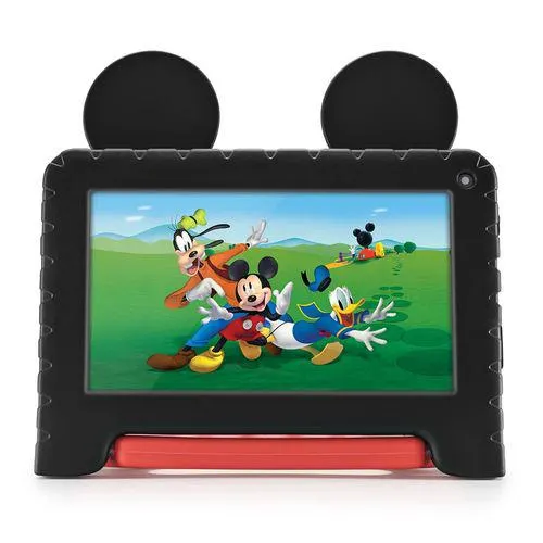 Tablet Mickey com Controle Parental 4GB RAM + 64GB + 7 pol + Case + Wi-fi + Android 13 + Quad Core Multi - NB413