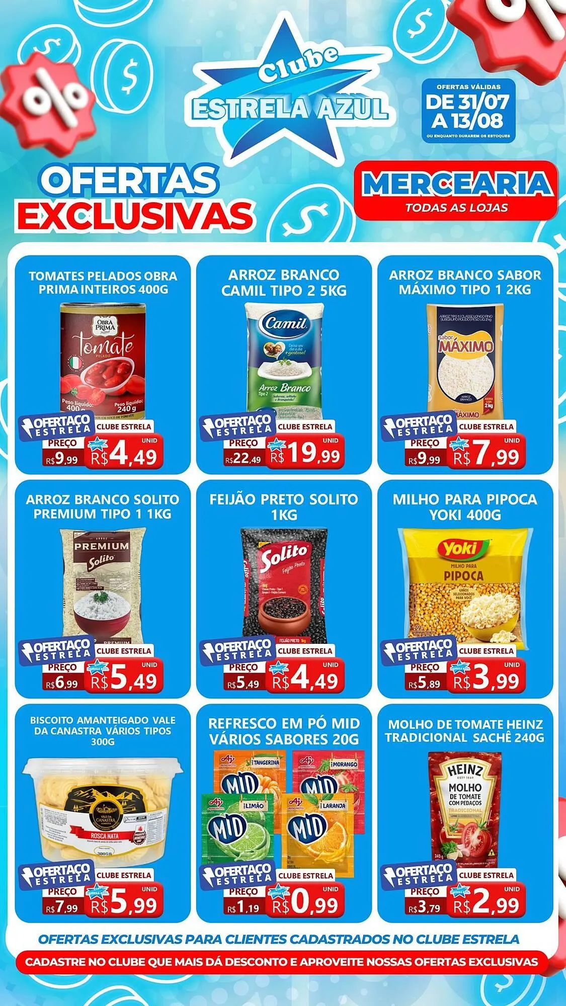 Encarte de Catálogo Supermercado Estrela Azul 31 de julho até 13 de agosto 2025 - Pagina 1