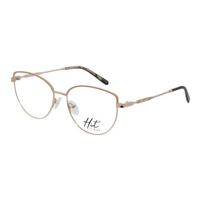 Armação de Óculos de Grau Hit, modelo 1 4122, cor Rosé Gold com Bege
